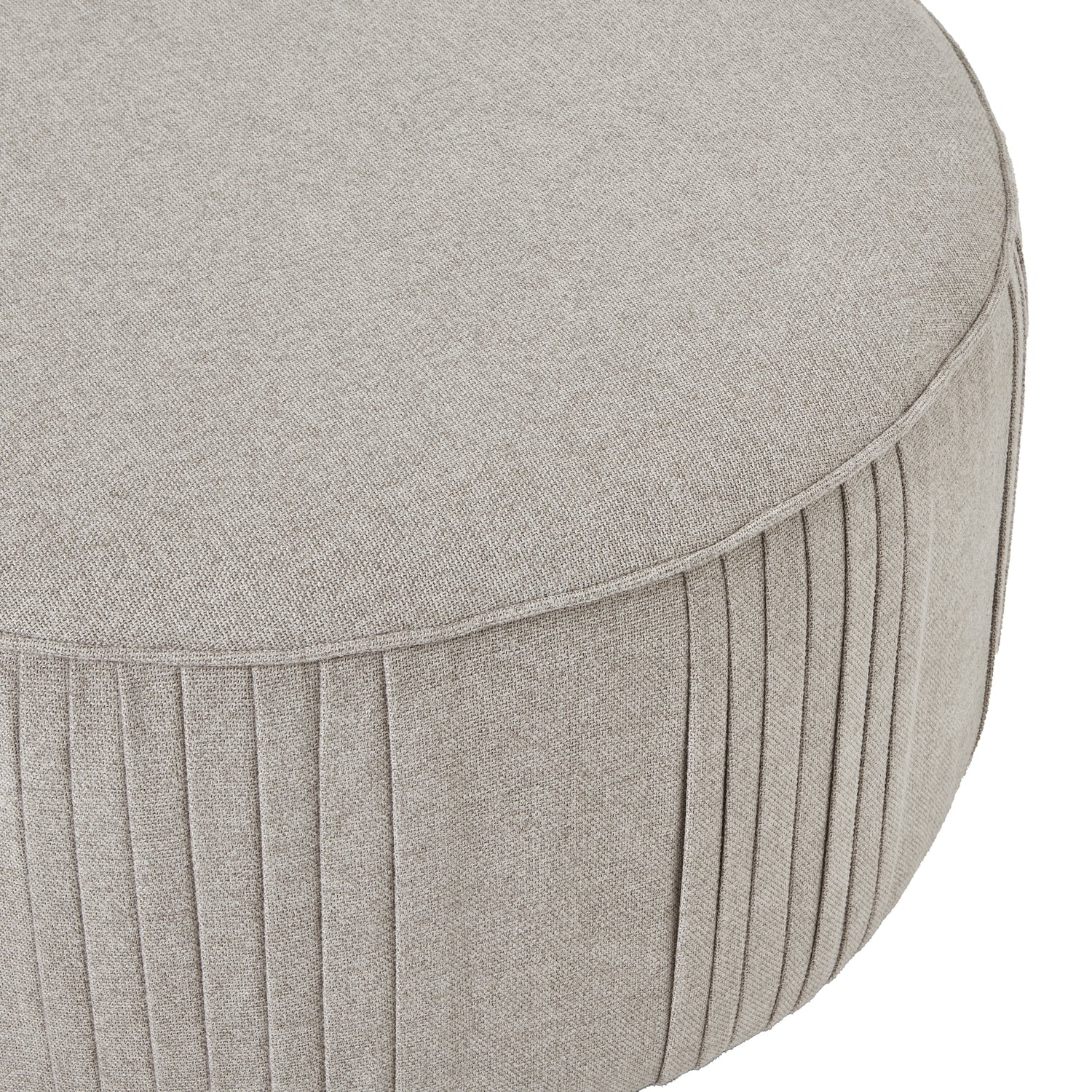 Lily Swivel Ottoman In Oatmeal Twill - Occasional Chairs from the Quanta Home collection.