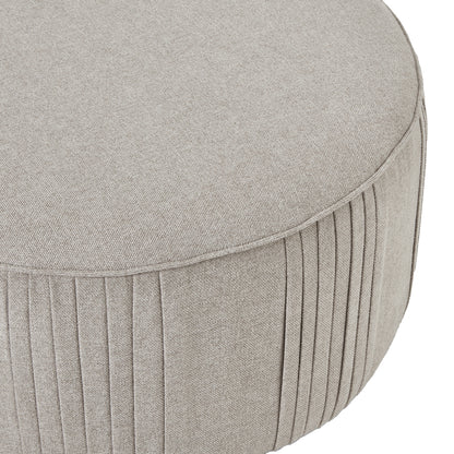 Lily Swivel Ottoman In Oatmeal Twill - Occasional Chairs from the Quanta Home collection.
