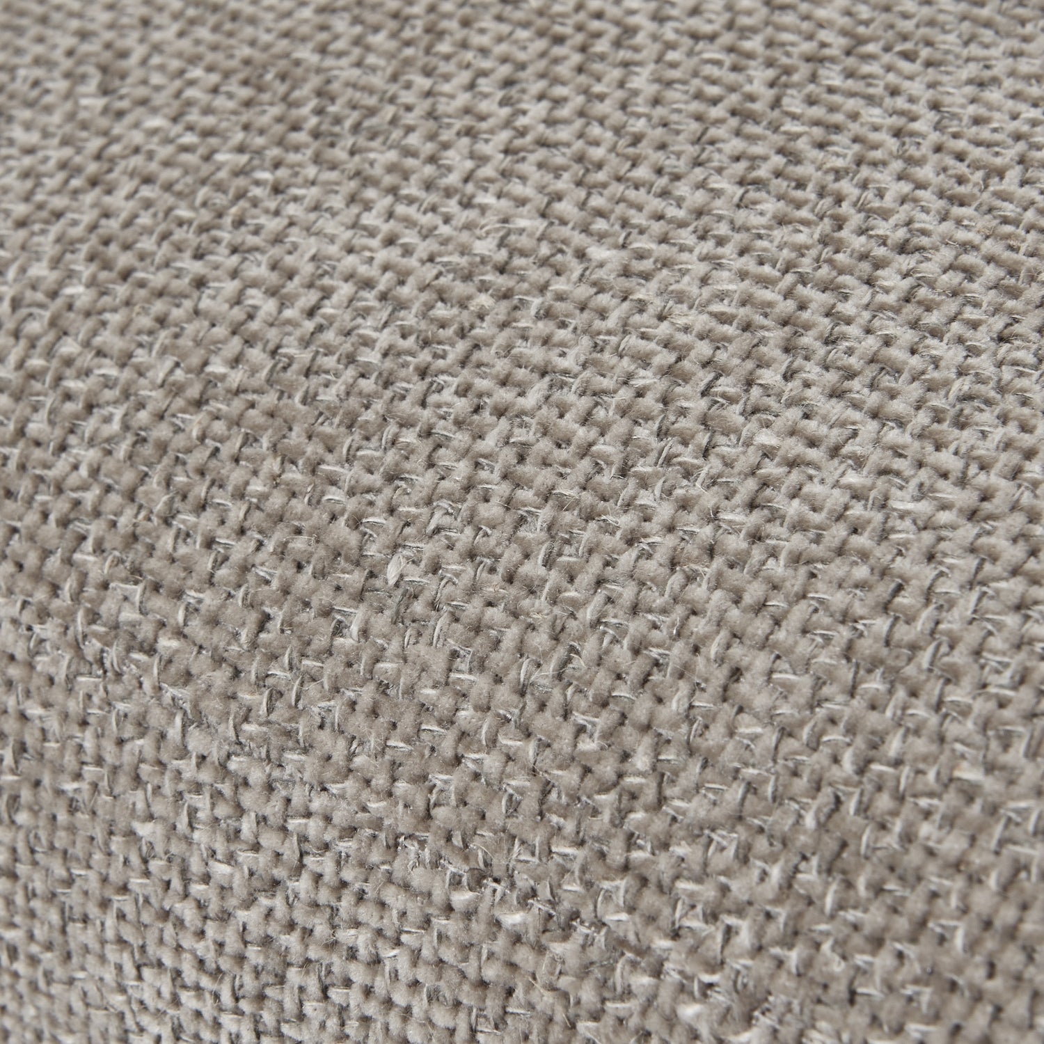 Woven taupe fabric dining chair with a sturdy wooden frame and a curved silhouette for enhanced comfort and elegance.