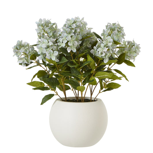 Medium Green Hydrangea Plant In Pot - All Artificial Flowers from the Quanta Home collection.