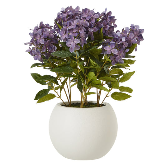 Medium Purple Hydrangea Plant In Pot - All Artificial Flowers from the Quanta Home collection.