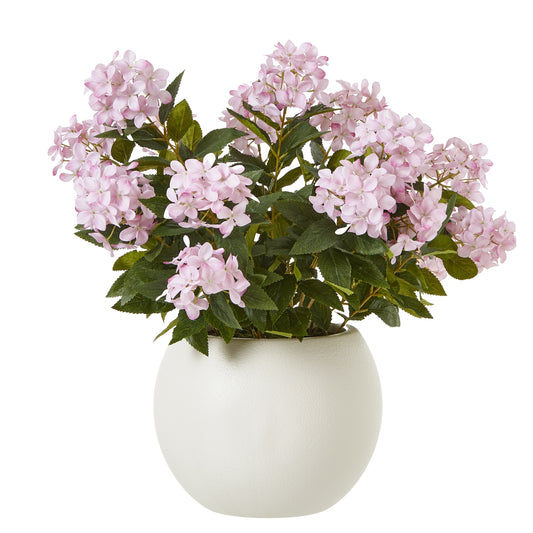 Large Pink Hydrangea Plant In Pot - All Artificial Flowers from the Quanta Home collection.