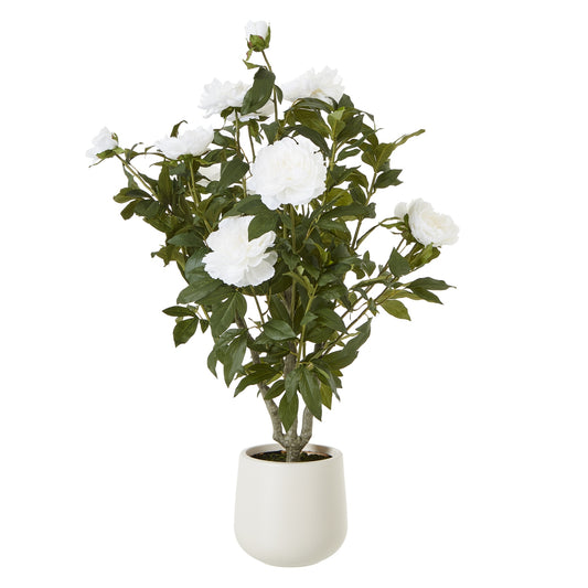 Extra Large White Peony Bush In Pot - All Artificial Flowers from the Quanta Home collection.