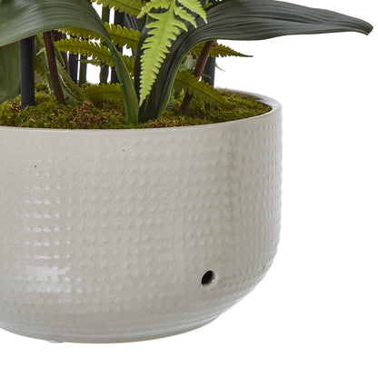 Large White Orchid In Ceramic Pot - Potted Flowers from the Quanta Home collection.