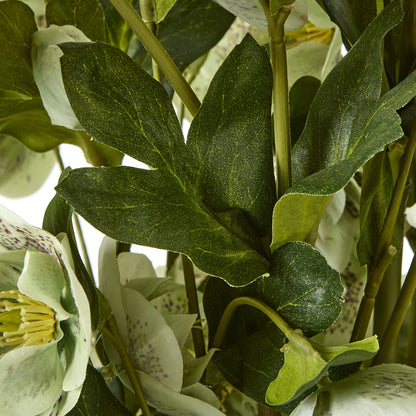 Large Green Hellebore in Taupe Pot - All Artificial Flowers from the Quanta Home collection.