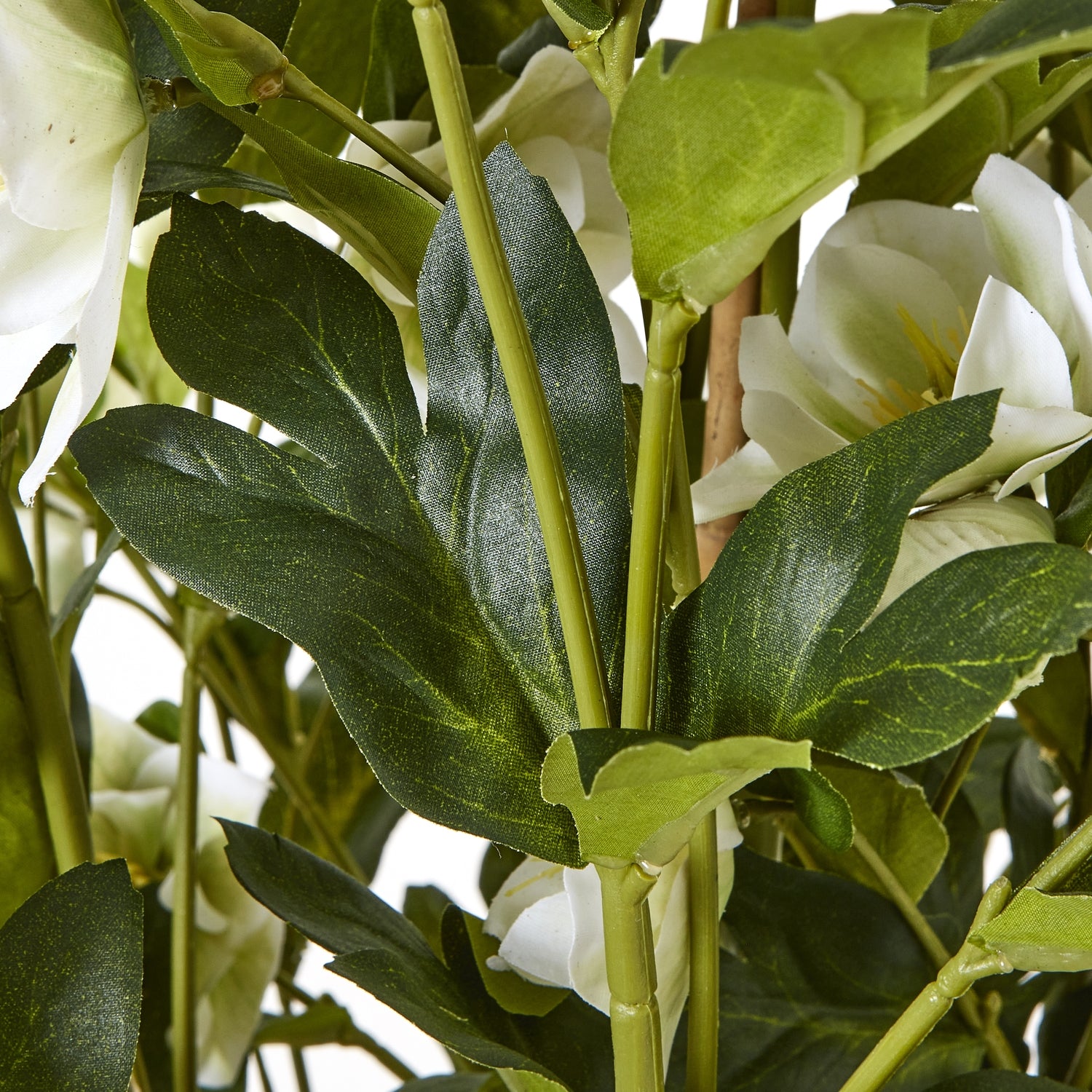 Large White Hellebore In Grey Pot - All Artificial Flowers from the Quanta Home collection.