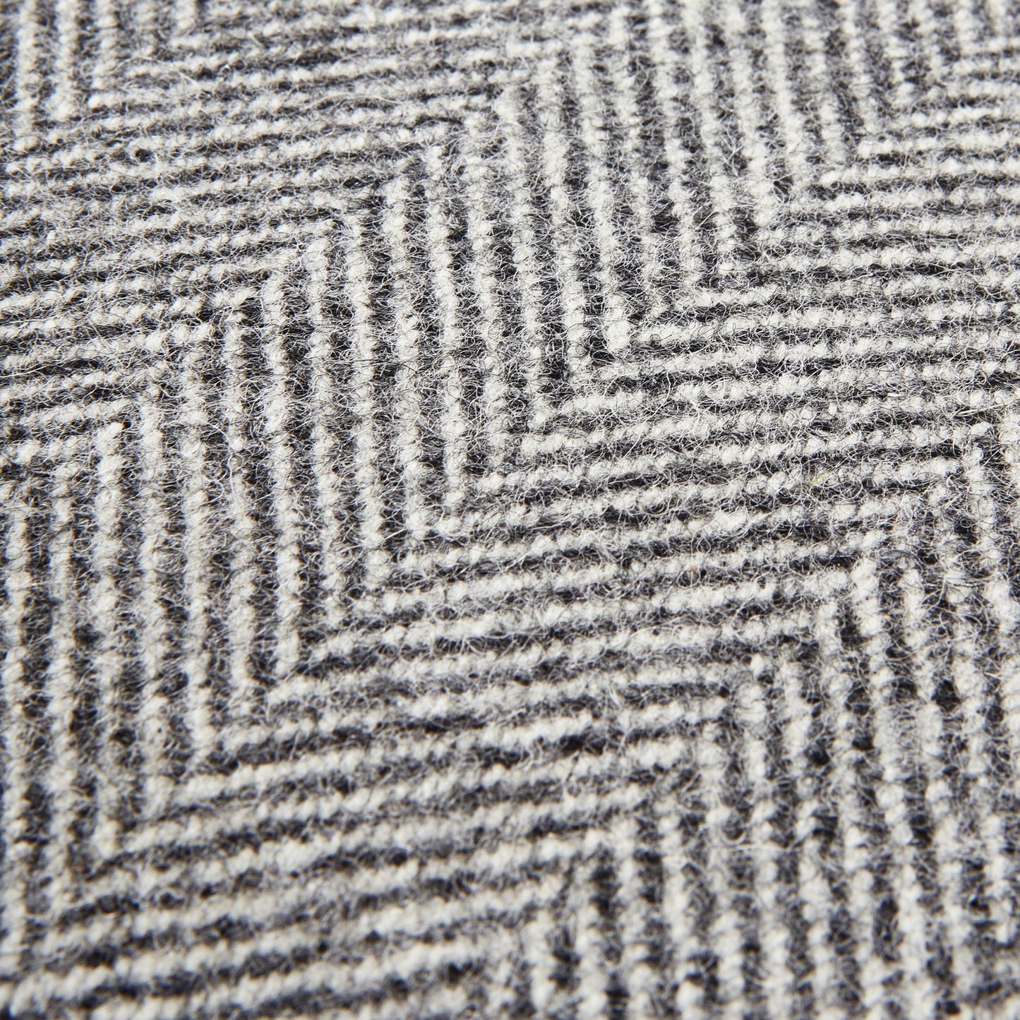 Grey Herringbone Pure Wool Cushion With Piped Edge - Textiles and Soft Furnishings from the Quanta Home collection.