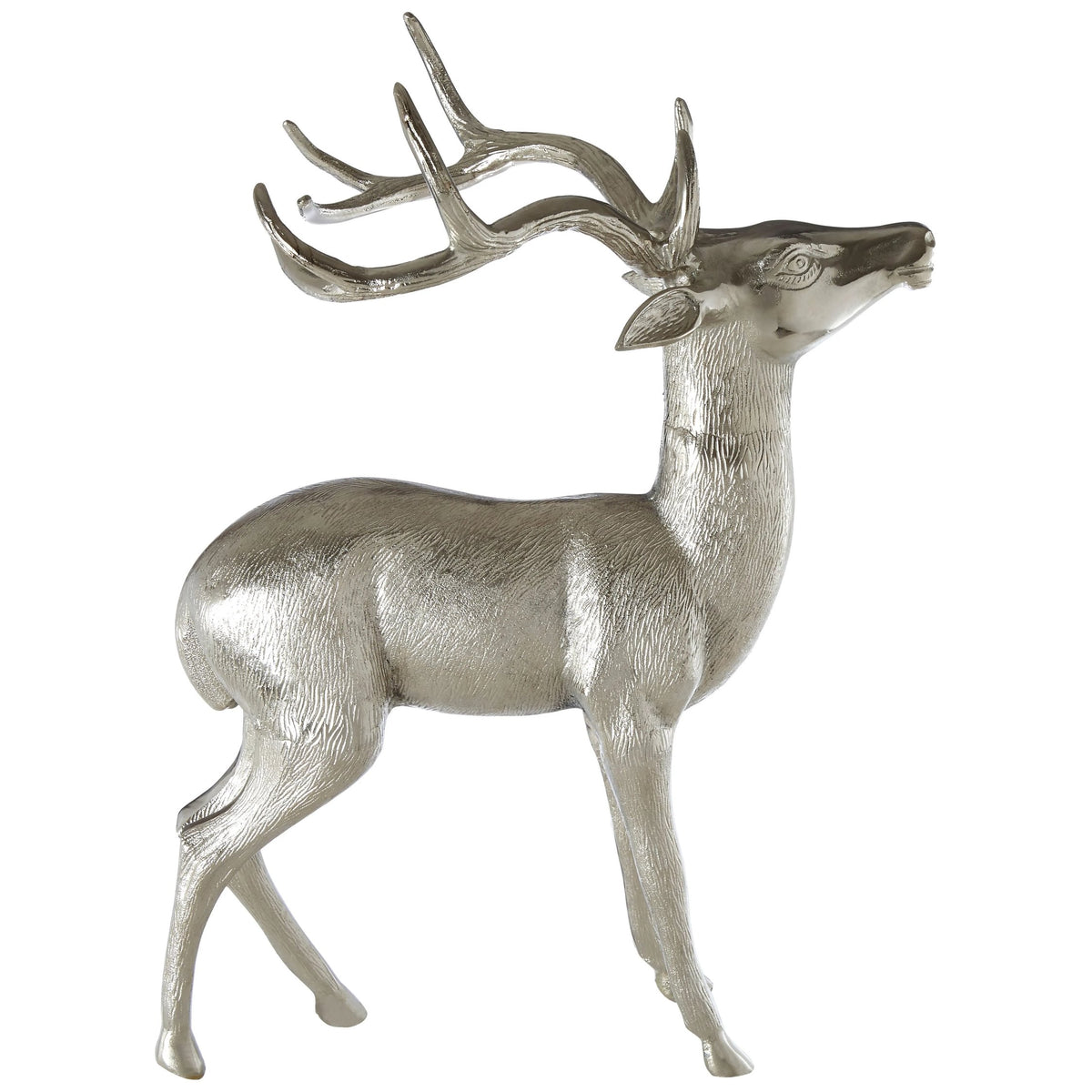 Elkwood Large Nickel Finish Floor Standing Stag