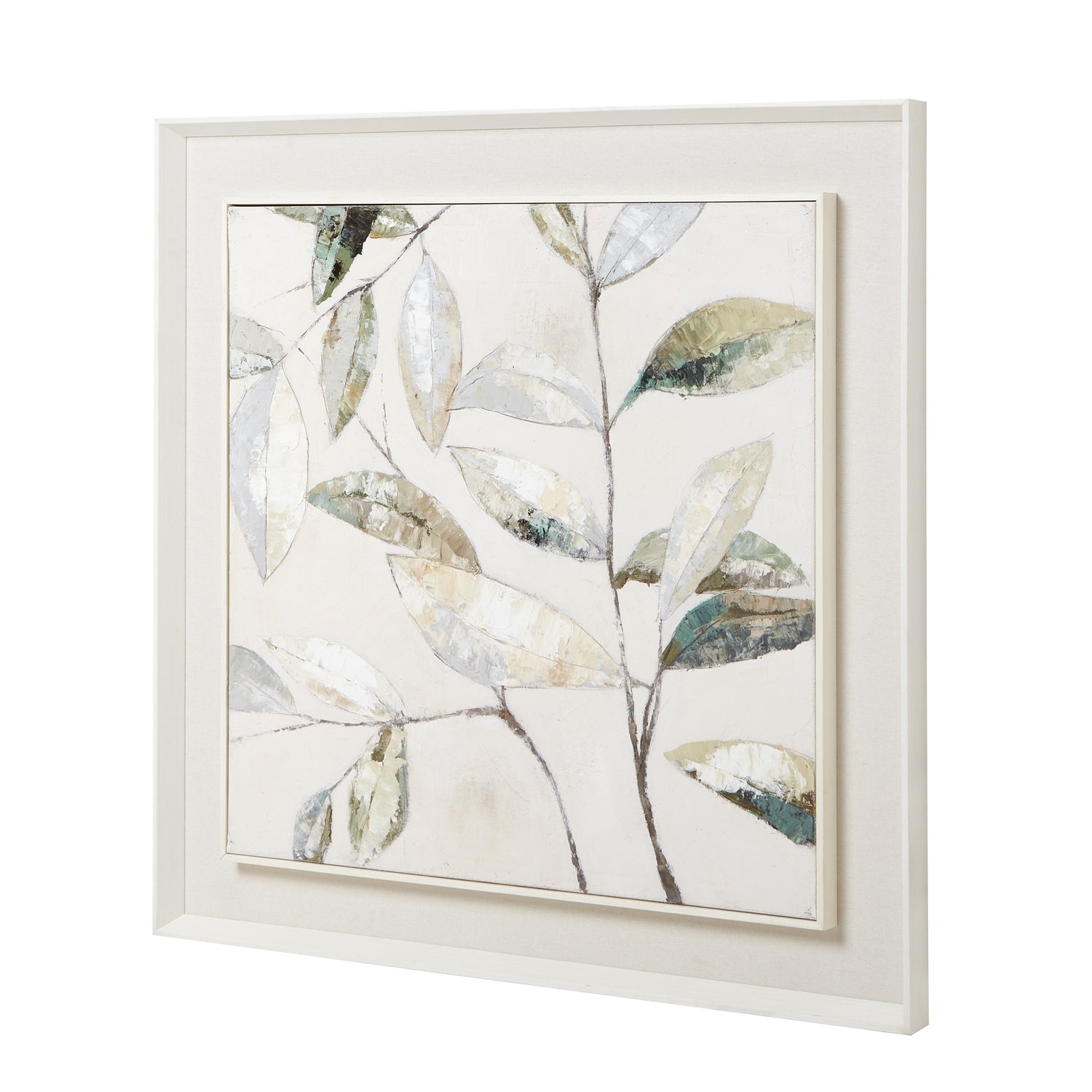 Dolce Dapple Leaf Framed Painting On Canvas - Handpainted Art from the Quanta Home collection.