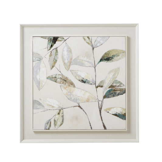Dolce Dapple Leaf Framed Painting On Canvas - Handpainted Art from the Quanta Home collection.