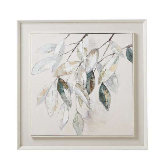 Dolce Mottle Leaf Framed Painting On Canvas - Handpainted Art from the Quanta Home collection.