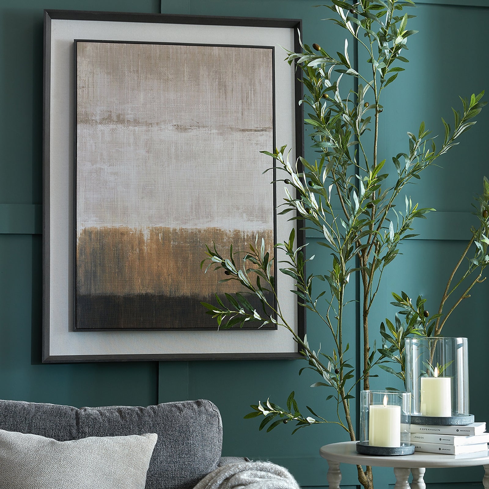 Extra Large Moderno Painting On Linen Mounted In Frame - Handpainted Art from the Quanta Home collection.