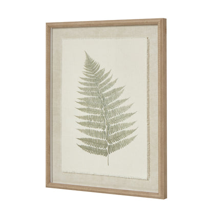 Bracken Art On Texture-Torn Paper With Beaded Frame - Printed Art from the Quanta Home collection.