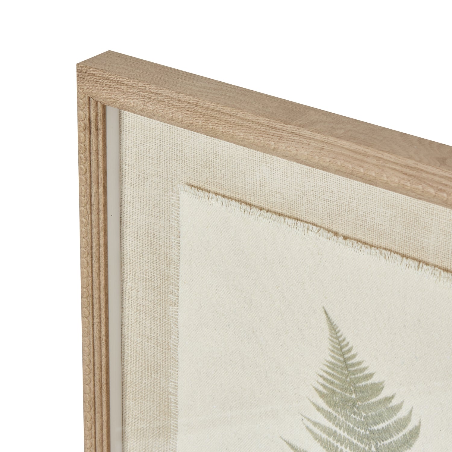 Bracken Art On Texture-Torn Paper With Beaded Frame - Printed Art from the Quanta Home collection.