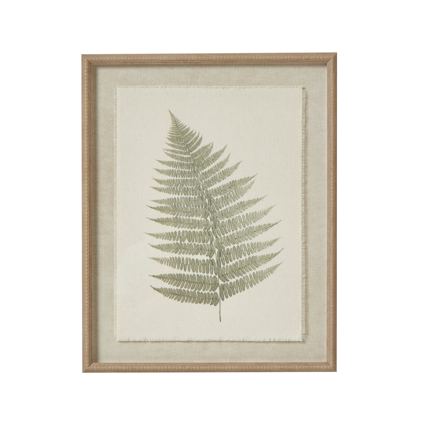 Bracken Art On Texture-Torn Paper With Beaded Frame - Printed Art from the Quanta Home collection.