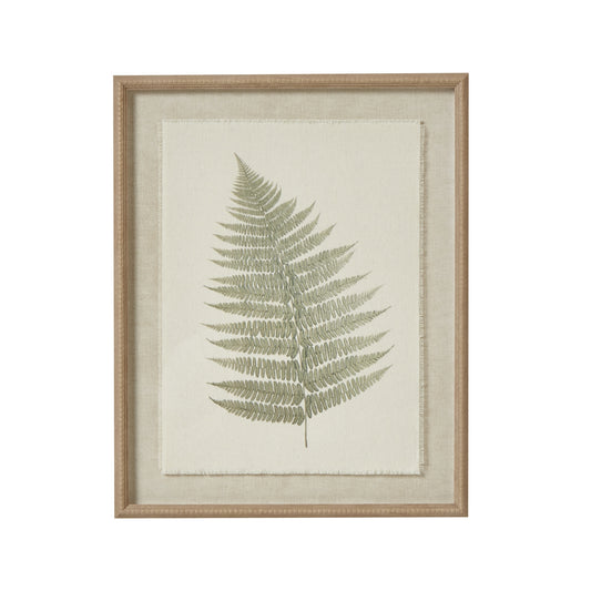 Bracken Art On Texture-Torn Paper With Beaded Frame - Printed Art from the Quanta Home collection.