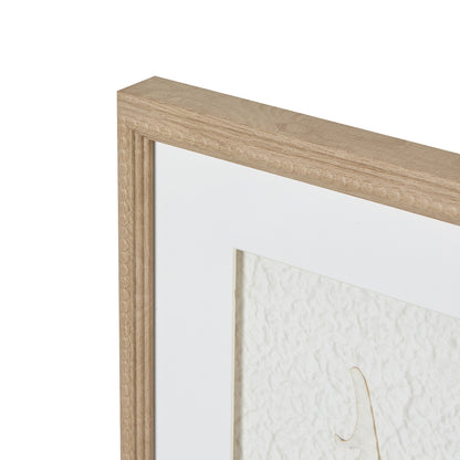 Alta White Feathers Art Mounted In Beaded Frame - Handpainted Art from the Quanta Home collection.