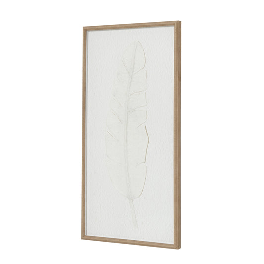 Large white feather art in an elegant beaded frame, perfect for modern interiors and coastal decor.