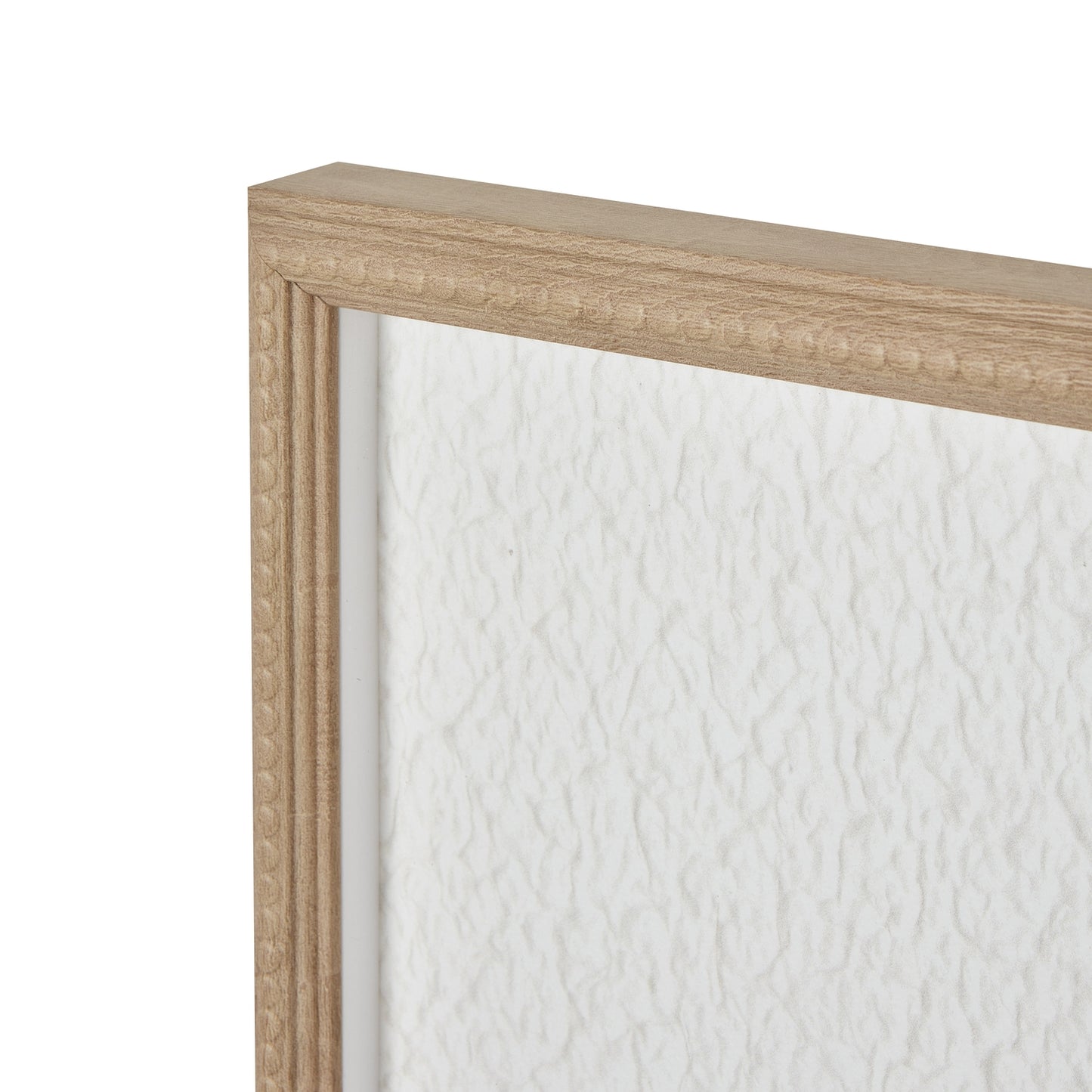 Large Quill White Feather Art Mounted In Beaded Frame - Handpainted Art from the Quanta Home collection.