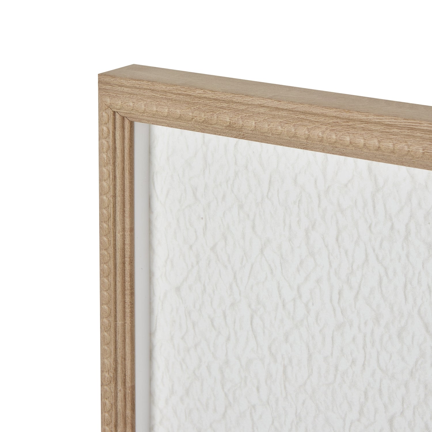 Large Quill White Feather Art Mounted In Beaded Frame - Handpainted Art from the Quanta Home collection.