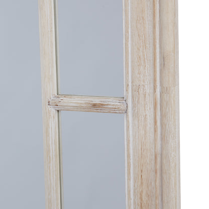 Large Washed Wood Framed Window Mirror - Wall Mirrors from the Quanta Home collection.