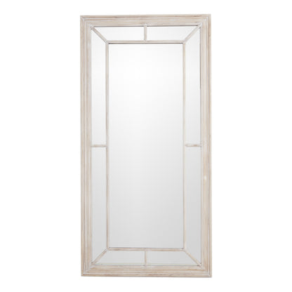 Large Washed Wood Framed Window Mirror - Wall Mirrors from the Quanta Home collection.
