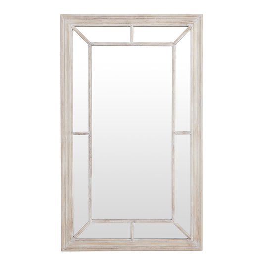 Washed Wood Framed Window Mirror - Wall Mirrors from the Quanta Home collection.