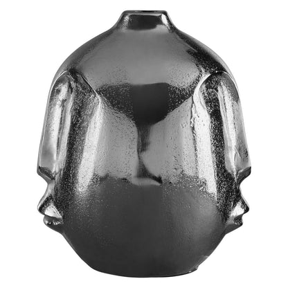 Vista Small Silver Finish Round Vase