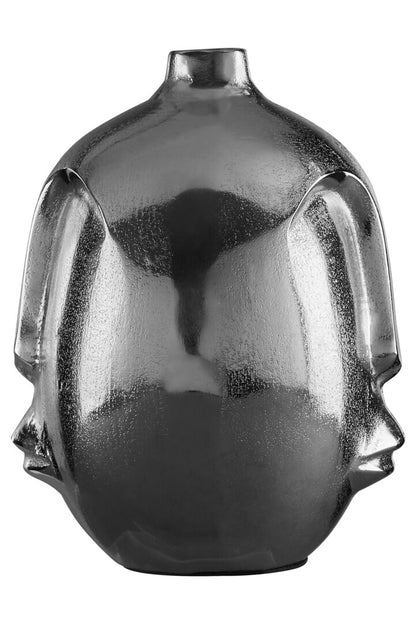 Vista Large Silver Finish Round Vase