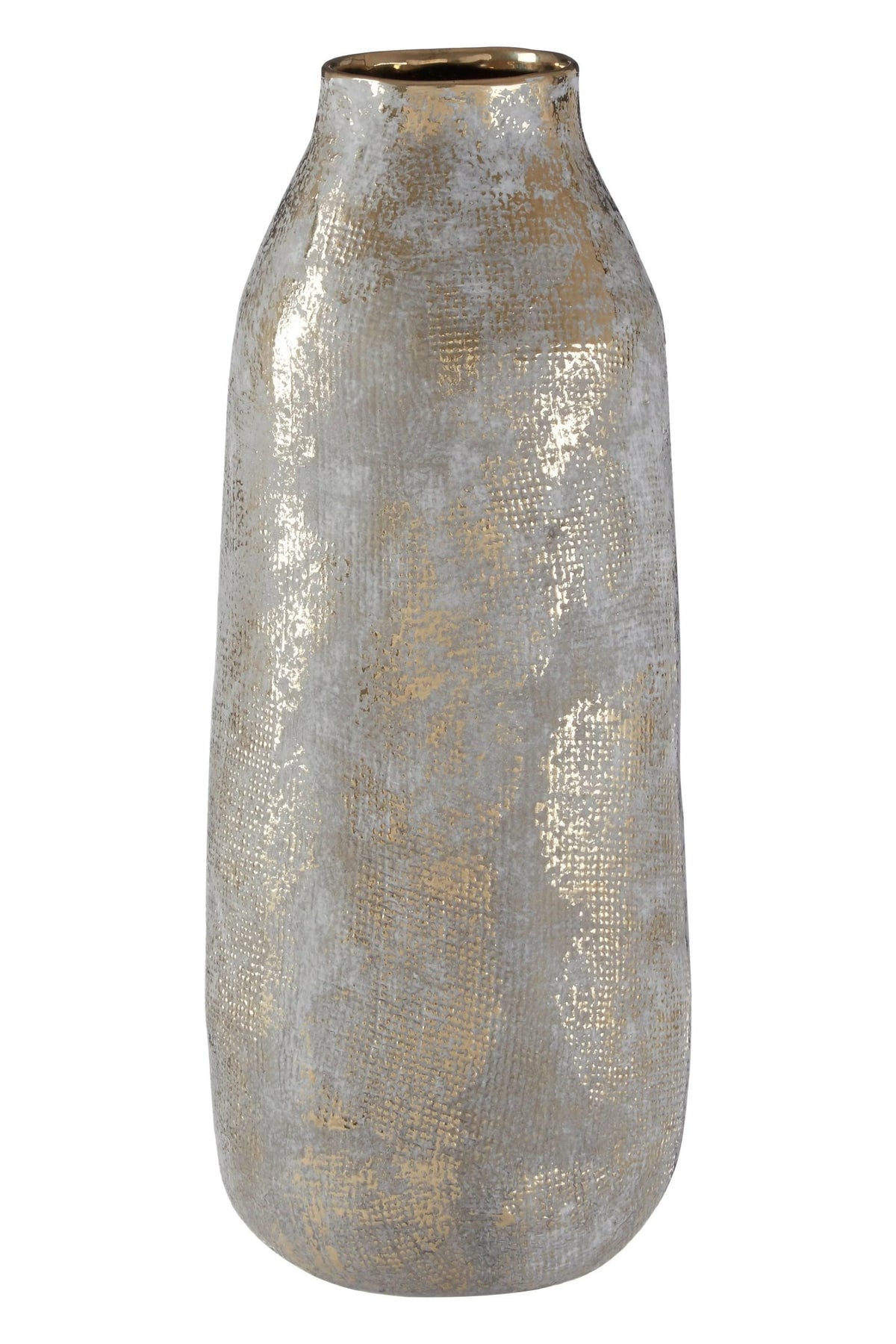 Gildora Large Grey and Gold Ceramic Vase