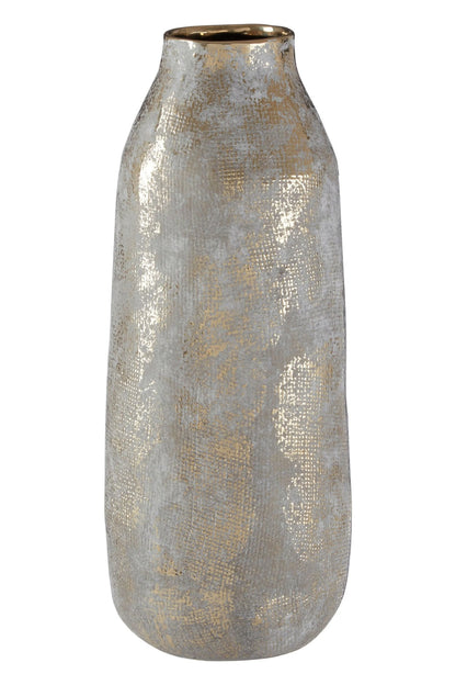 Gildora Large Grey and Gold Ceramic Vase