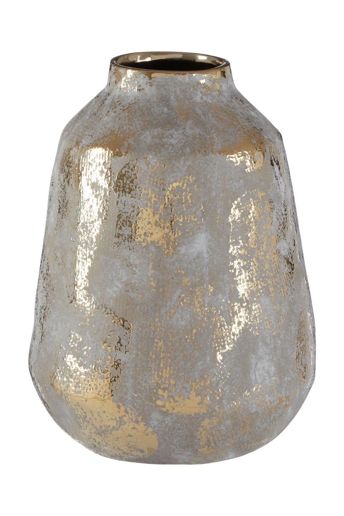 Gildora Medium Grey and Gold Ceramic Vase