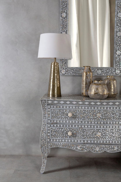 Gildora Medium Grey and Gold Ceramic Vase