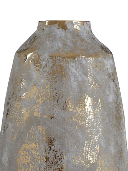 Gildora Medium Grey and Gold Ceramic Vase