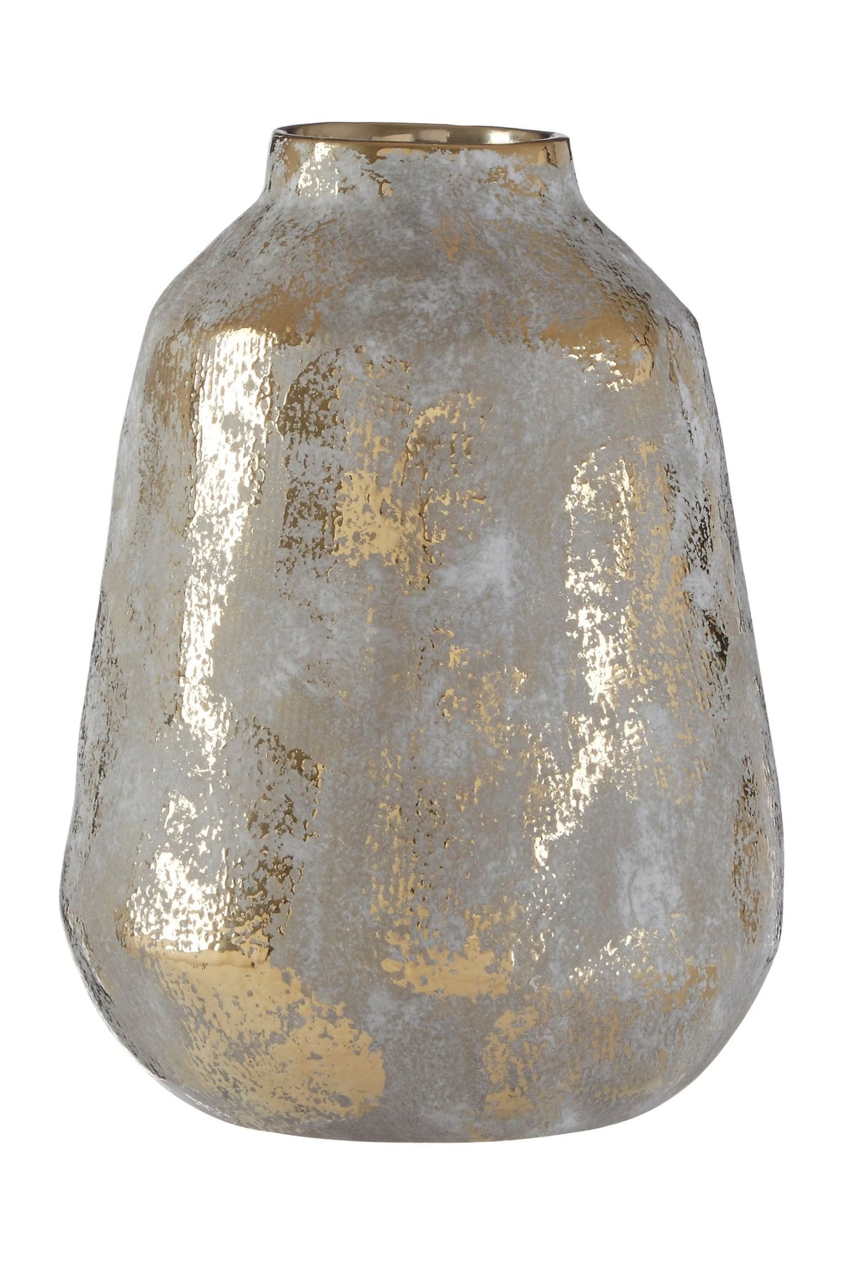 Gildora Medium Grey and Gold Ceramic Vase