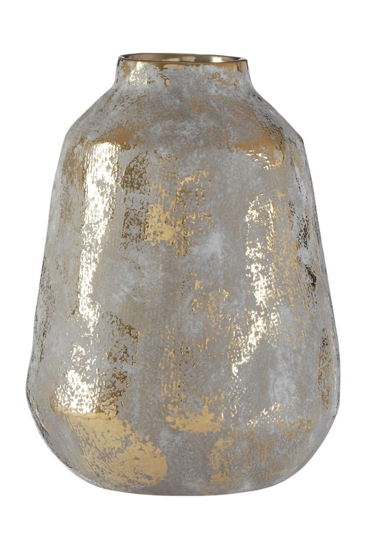Gildora Medium Grey and Gold Ceramic Vase