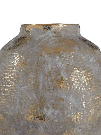 Gildora Small Grey And Gold Ceramic Vase
