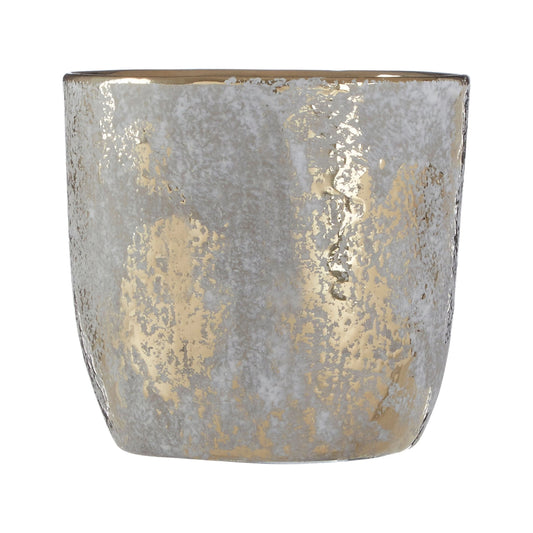 Gildora Small Grey and Gold Ceramic Planter