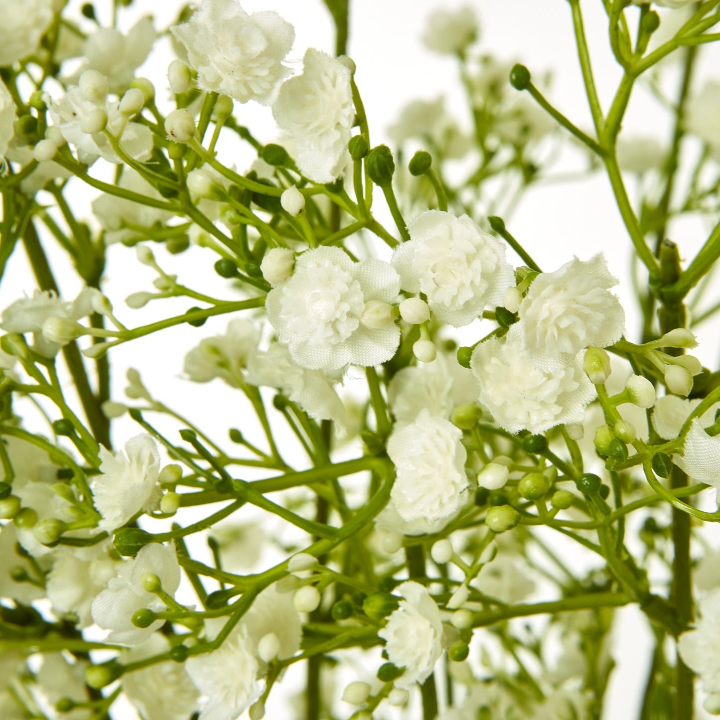 Cream Gypsophila spray with delicate white blooms and green stems, offering an airy, elegant touch for refined decor.