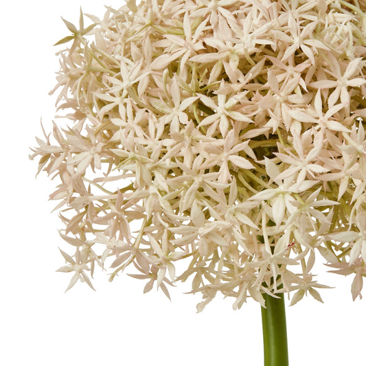 Lifelike pink giant allium stem featuring delicate petals and a tall green stem, perfect for elegant home decor.