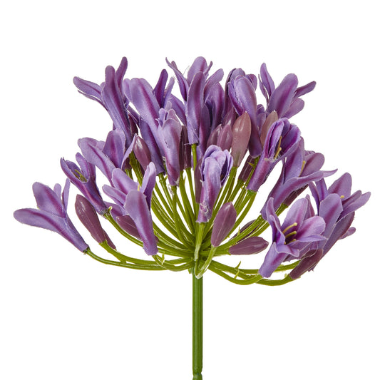 Lilac agapanthus spray featuring delicate blooms and lifelike details, perfect for enhancing home decor with elegance.