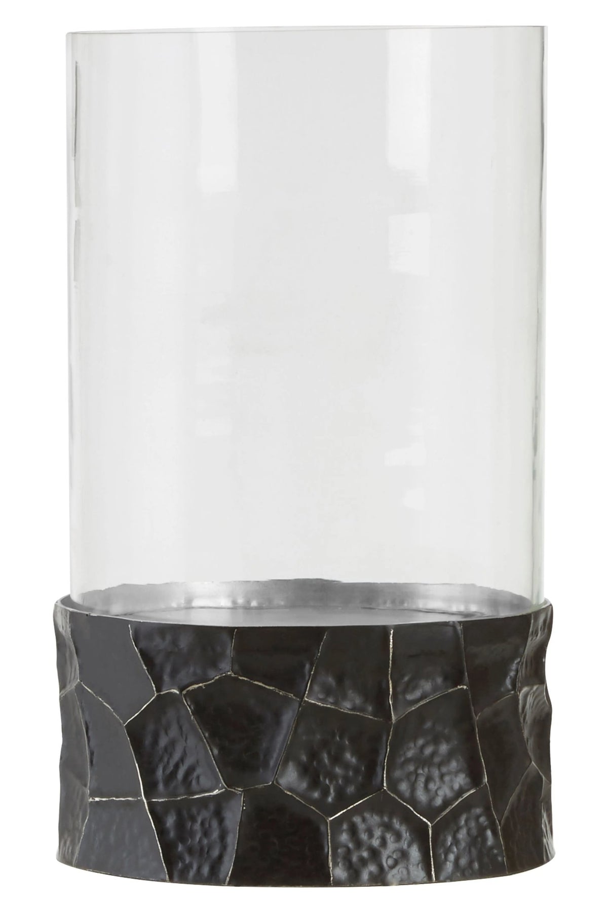 Aureon Black and Gold Large Hurricane Candle Holder