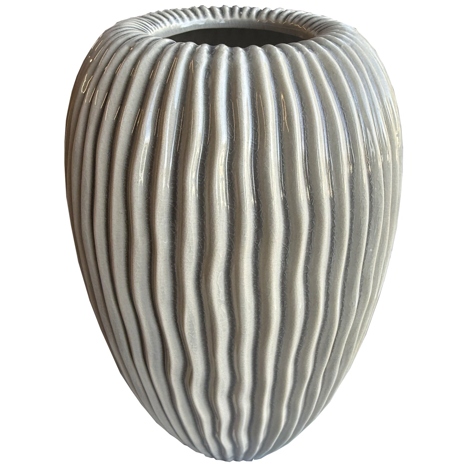 Pallida Collection Large Striped Vase - Vases from the Quanta Home collection.