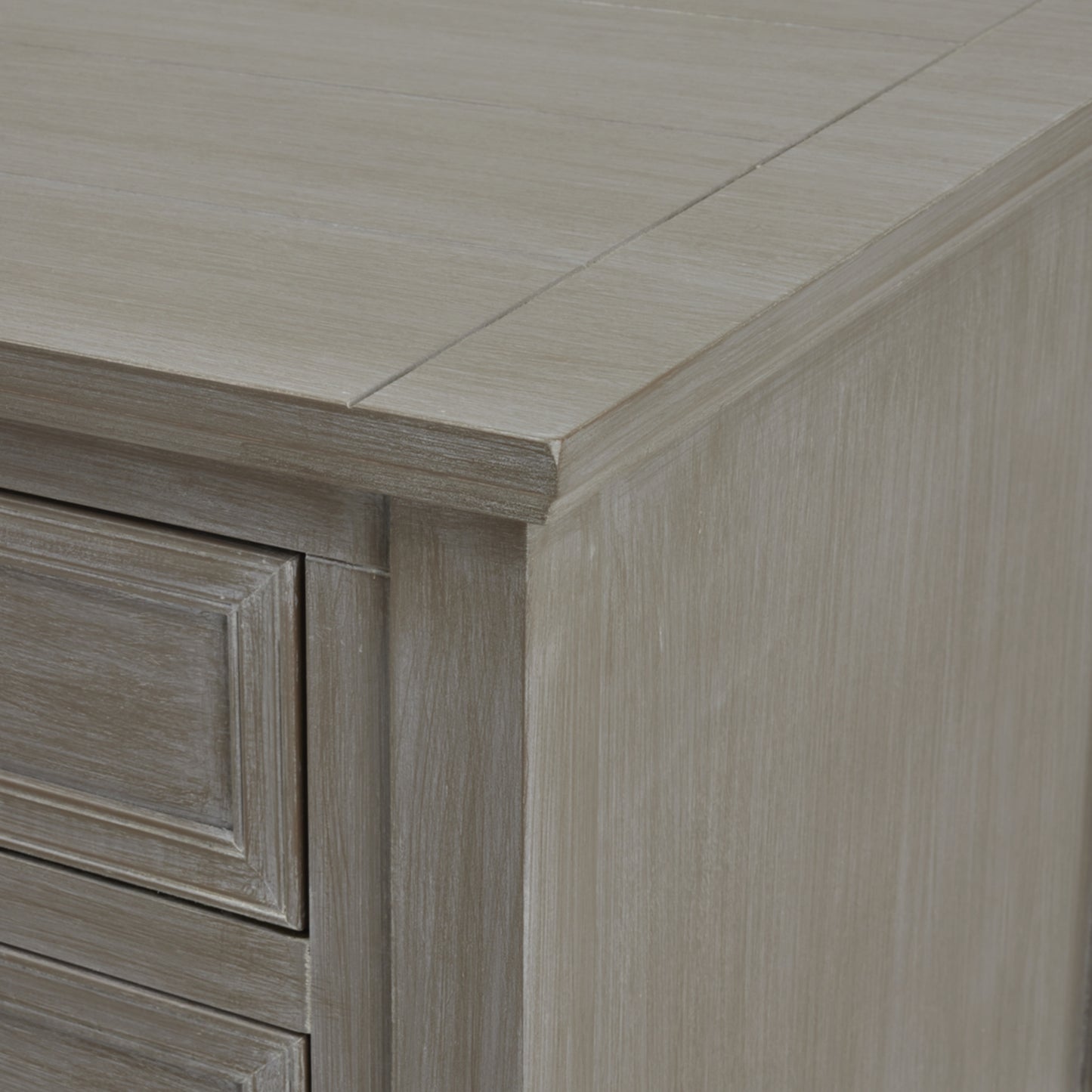 Lightly textured console table in a neutral tone, featuring clean lines and refined craftsmanship for timeless elegance.
