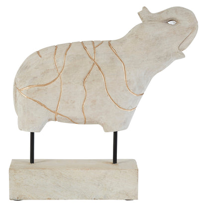 Equus Whitewash Mango Wood Elephant Sculpture