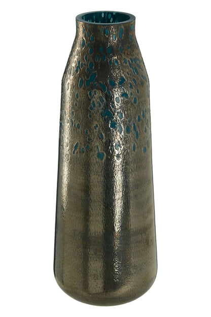 Azurine Blue Speckled Glass Large Vase