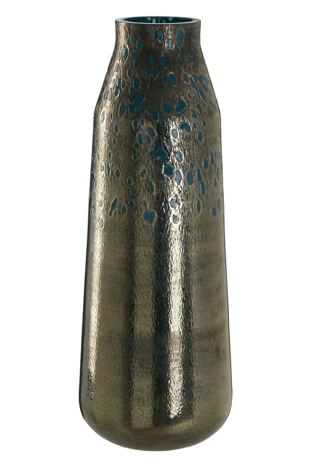 Azurine Blue Speckled Glass Large Vase
