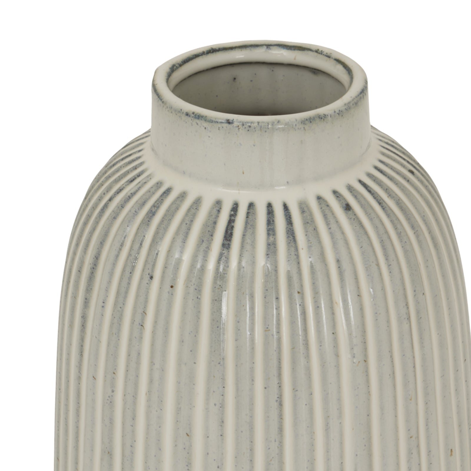 White ribbed vase with a graceful silhouette, showcasing exquisite glasswork and elegant curves, perfect for sophisticated decor.