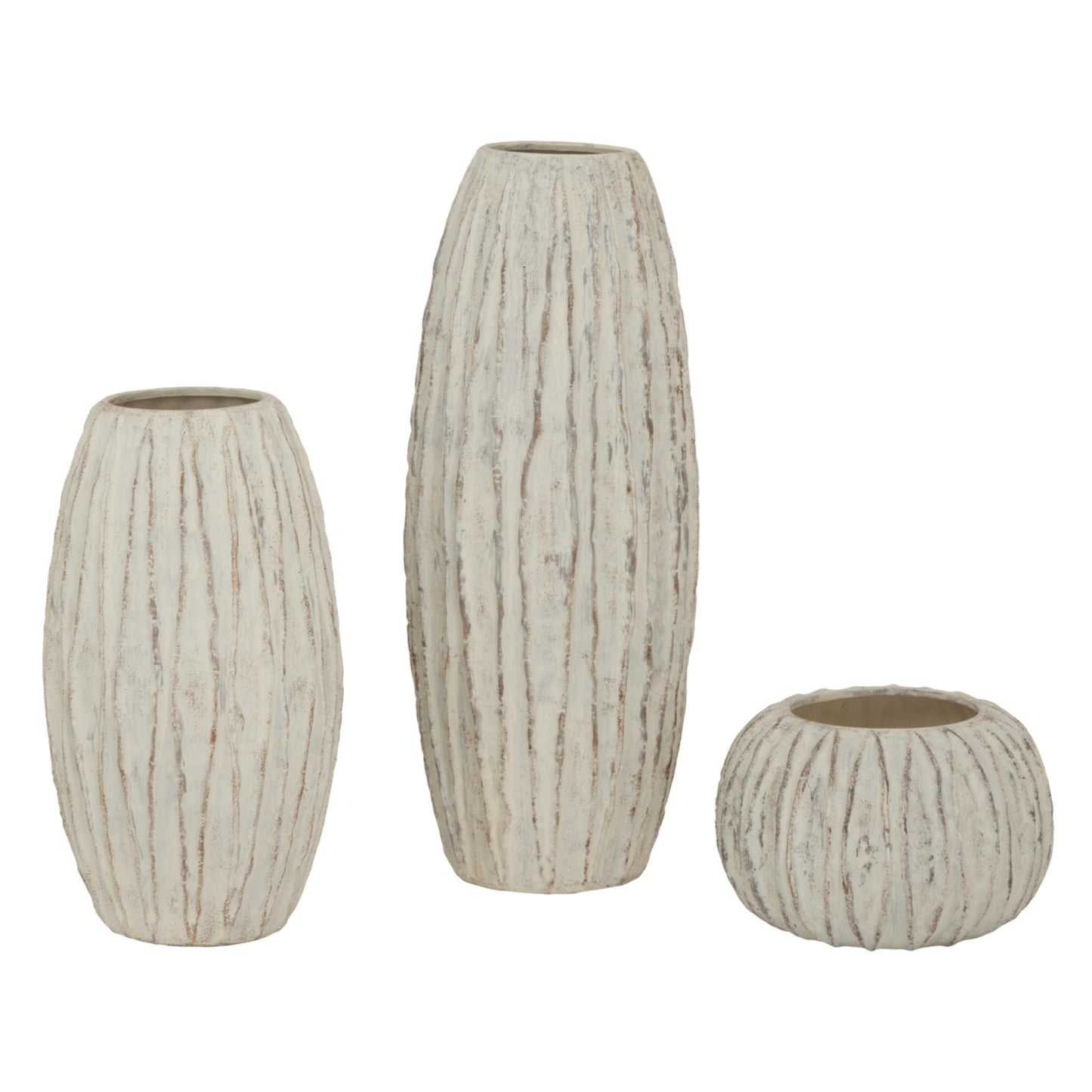 White Lorenzo Large Fin Vase features innovative fin-like textures, creating dynamic light reflections and showcasing architectural elegance.