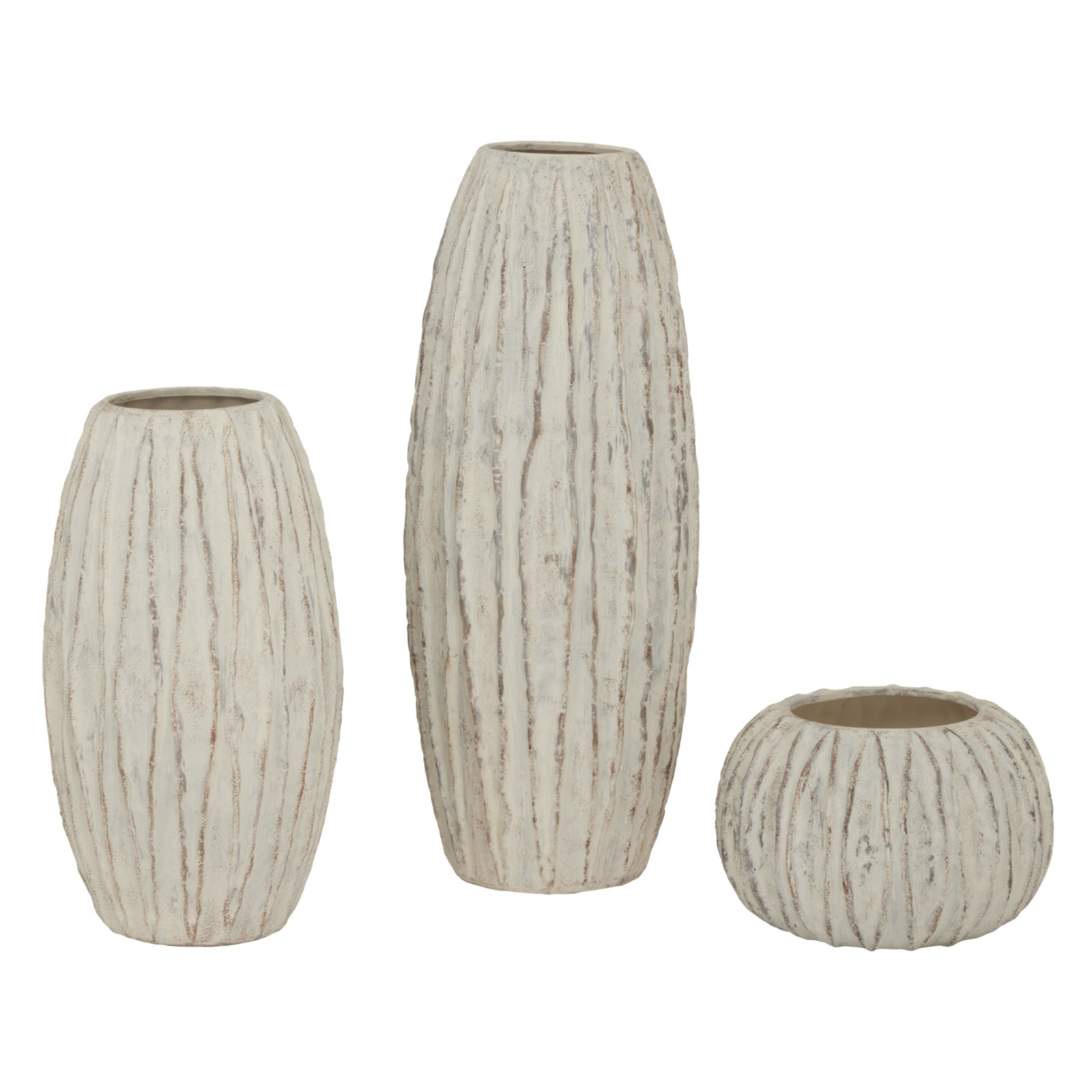 White Lorenzo Large Fin Vase features innovative fin-like textures, creating dynamic light reflections and showcasing architectural elegance.